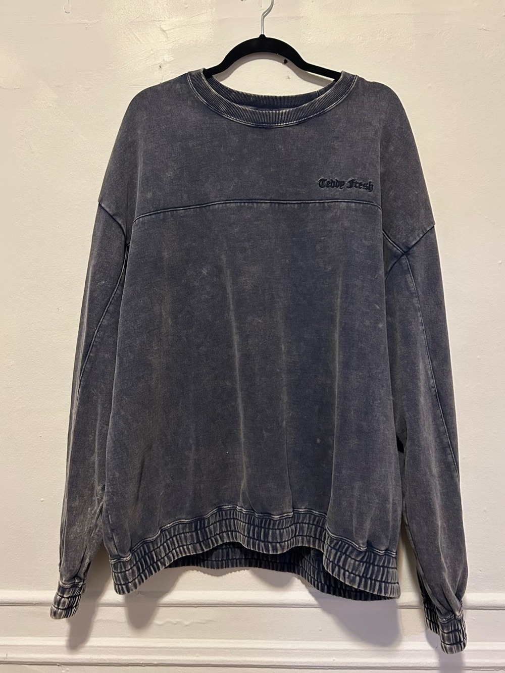 Unisex Teddy Fresh Vintage Washed Blue Crewneck Sweatshirt